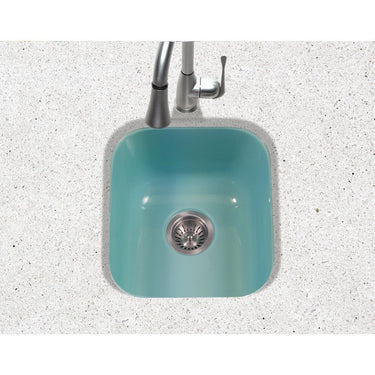 Houzer MT Porcela Series Porcelain Enamel Steel Undermount Bar/Prep Sink, Mint Kitchen Sink - Undermount Houzer
